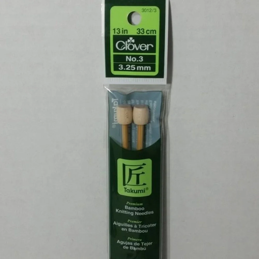 Clover Takumi Bamboo Knitting Needles US 3 13inch